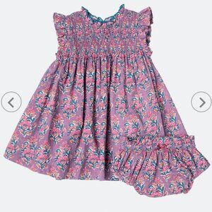 Pink Chicken Baby Girls Stevie Dress Set - Lavender Posey Block Pr